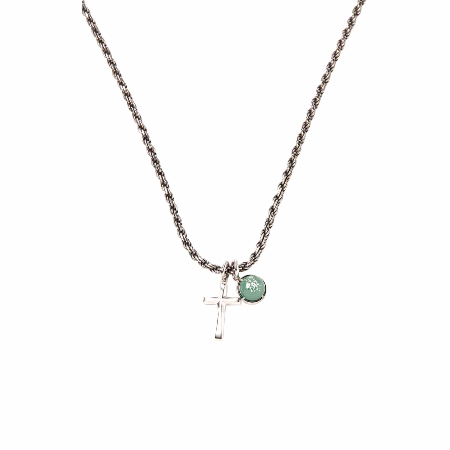 純銀立體十字粗鍊